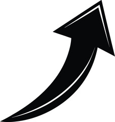 Curved Arrow Silhouette Vector | Direction, Navigation & Movement Icon