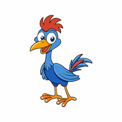 vector illustration of cartoon rooster
