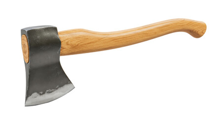 Isolated axe with wooden handle