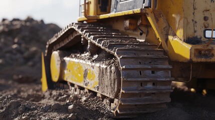 Heavy Equipment Operator Controlling Bulldozer