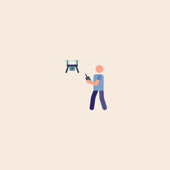 Drone icon flat vector design. 