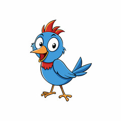 bird, cartoon, animal, vector, parrot, illustration, cute, art, nature, twitter, beak, funny, icon, character, feather, branch, tree, fun, happy, blue, symbol, drawing, feathers, wing, macaw