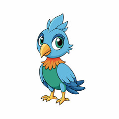 blue bird with a sign