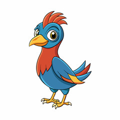 vector illustration of cartoon parrot