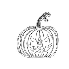 Jack-o'-Lantern, Halloween, Illustration, Sketch Style