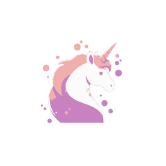 Pink and Purple Unicorn Illustration