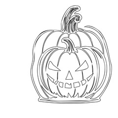 Halloween pumpkin outline for coloring page fun