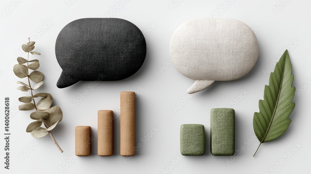 Aufkleber a colorful abstract composition of various shapes and materials, visual design delight