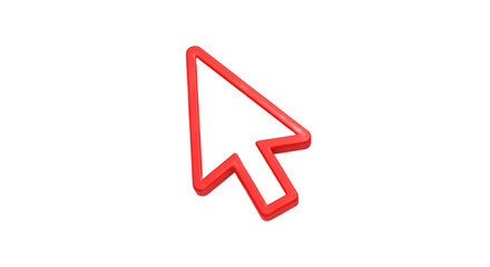 Red Computer Cursor Icon &ndash; Sleek and Modern Visual Design for User Interfaces.