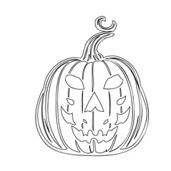 Halloween Pumpkin Outline Art for Coloring Pages