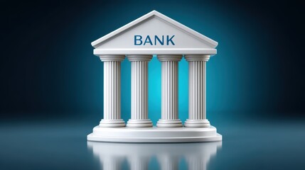 Obraz premium Imposing modern bank building, a symbol of financial strength and secure transactions in the urban landscape