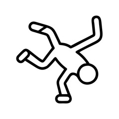 Find outline vector art of a person doing a handstand balance pose in a dynamic action scene