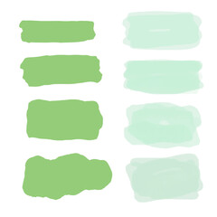 set of green watercolor frames
