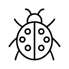Vector graphic of a ladybug insect illustration, ladybug outline, ladybug drawing, cute bug icon