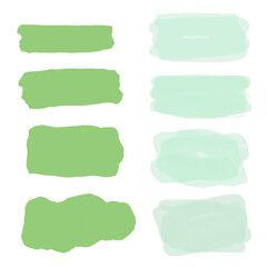 set of green watercolor frames