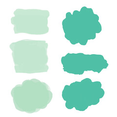 set of green watercolor frames
