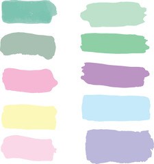 set colourful brush stroke collection
