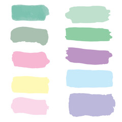 set colourful brush stroke collection
