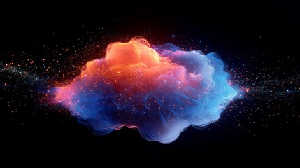 Fototapeta premium unity convergence ideas colorful cloud of collaboration merging brilliant thoughts digital constellation of imagination seamless creative fusion across boundaries radiant synthesis of visionary sparks
