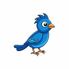 blue bird on white background