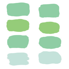 set of green watercolor frames