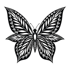 Black butterfly vector art showcasing delicate wing patterns