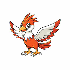 bird with red ribbon