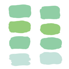 set of green watercolor frames