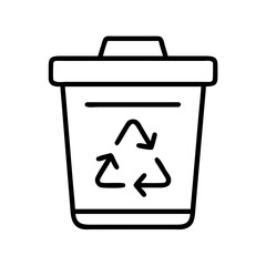 Recycle bin icon vector illustration, trash can for recycling waste management concept design element