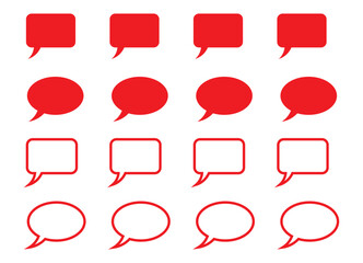 Speech bubble balloon shapes collection. Set of speech bubble in a flat design