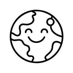 Cute earth planet illustration for earth day vector graphic design and world environment day art