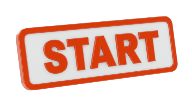 Isolated start button sign