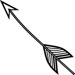 Curved Arrow Line Art Black Vector | Navigation, Direction & Movement Line Icon