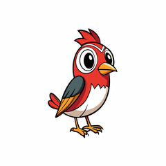 cartoon bird on white background