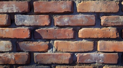 Fototapeta premium Mason building a brick wall in a residential construction project. Featuring precision and durability