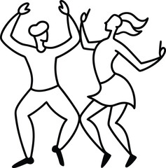 Dancing People Silhouettes Expressive Motion Line Art Collection