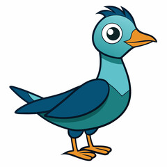 vector illustration of a cartoon duck