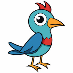 cartoon bird on white background