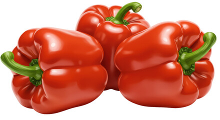 Isolated red bell peppers