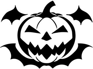 Halloween pumpkin silhouette on white background