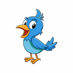 blue bird with blank sign