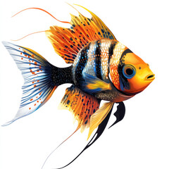 gold fish isolated on white background