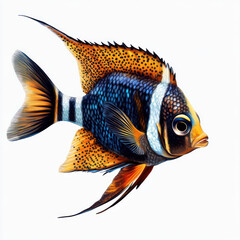 gold fish isolated on white