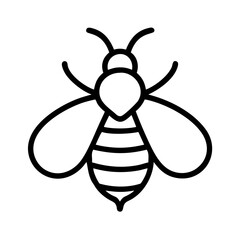 Bee illustration vector graphic honeybee icon bumblebee drawing insect outline simple design line art