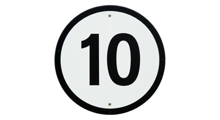 Isolated Number 10 Sign