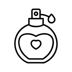 Perfume bottle with heart design vector illustration fragrance scent aroma beauty product love gift