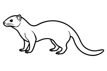 Mongoose Silhouette Line Art