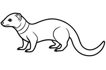 Mongoose Silhouette Line Art