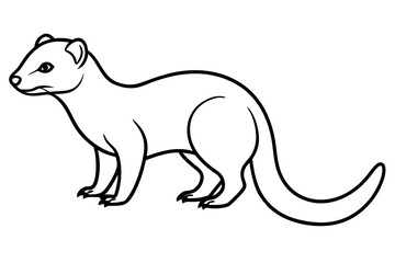 Mongoose Silhouette Line Art