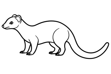 Mongoose Silhouette Line Art